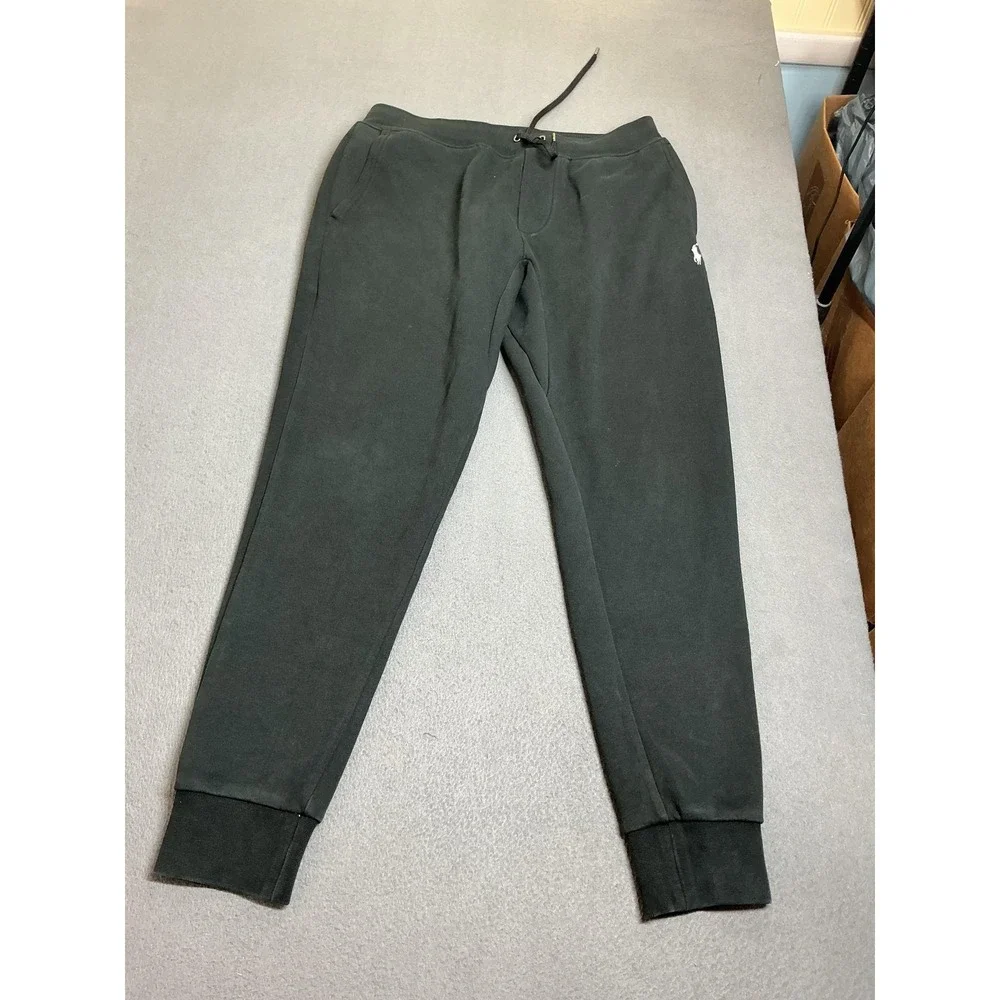 Polo Ralph Lauren Pants Mens S Black Jogger Fleece Slim Cotton Polyester
